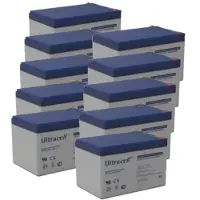 Ultracell 10 Stuks: UL12-12 VRLA AGM Loodaccu's (12V, 12 Ah, T1 terminal)