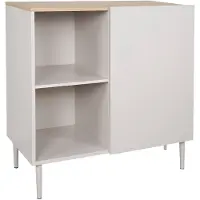 Sweeek Dressoir met 1 deur metaal en houtdecor 80cm Beige