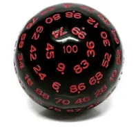 Foam Brain Games dobbelsteen 45mm D100 zwart rood - educatief speelgoed.
