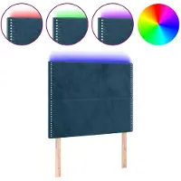 vidaXL Hoofdbord LED 100x5x118/128 cm fluweel donkerblauw
