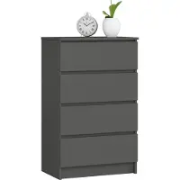 Akord Ladekast K60 met 4 Lades / Furniture Factory / Grafietgrijs / 60 x 99 x 40 cm