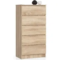 Akord Ladekast K60 met 5 Lades / Furniture Factory / Sonoma Eik / 60 x 121 x 40 cm