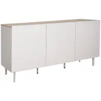 Sweeek Dressoir met 3 deuren metaal en houtdecor 150cm Beige