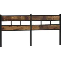 vidaXL Vervangend hoofdbord 180 cm ijzer en gerookt eikenkleurig