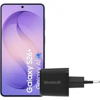 Samsung Galaxy S26 Plus 256GB Donkerblauw 5G + BlueBuilt Oplader 45 Watt Zwart