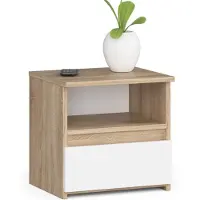 Akord Nachtkastje CL1 met 1 Lade / Furniture Factory / Sonoma Eik - Wit / 40 x 40 x 35 cm
