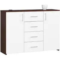 Akord Ladekast K45 met 4 Lades en 2 Deuren / Furniture Factory / Venge - Wit / 110 x 80 x 35 cm
