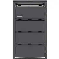 Vente-unique Afvalcontainerberging in gegalvaniseerd staal antracietgrijs - 0,6 mm - 1 afvalbak van 240L - B68 x D80 x H116 cm - LOKAFA