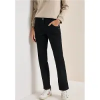 Cecil Dames Broek met gewassen look - Zwart - 31