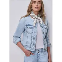 Street One Dames Denim jack met borstzakken en knopen in Blauw, in size: 38