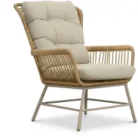 BUITEN living Dex wicker loungestoel tuin | wicker + aluminium | bamboe beige