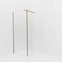 Balmani Modular inloopdouche met vaste zijwand: 90 x 200 cm, Permafrost met coating, Brushed Rosegold profielen