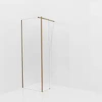 Balmani Modular inloopdouche met vaste zijwand: 80 x 200 cm, Permafrost met coating, Brushed Rosegold profielen
