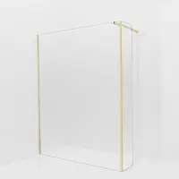 Balmani Modular inloopdouche met vaste zijwand: 160 x 200 cm, Permafrost met coating, Brushed Champagne Gold profielen