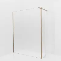 Balmani Modular inloopdouche met vaste zijwand: 160 x 200 cm, Permafrost met coating, Brushed Rosegold profielen