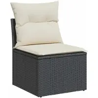 vidaXL - Tuinbank - zonder - armleuning - met - kussens - poly - rattan - zwart