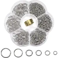 LONGZIMING -Jump Rings - Roestvrij Staal - 6 Maten Van 4 Mm Tot 10 Mm - 1000 Stuks - Sieradenmaken Zilver