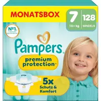 Pampers Premium Protection Maat 7, 128 Luiers, 15kg+
