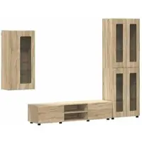 vidaXL Tv-meubelset FLORIN 3 st Sonoma Eik Bewerkt hout
