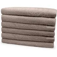 Eleganzzz Badstof Handdoek 100% Katoen 50x100cm - taupe - Set van 6