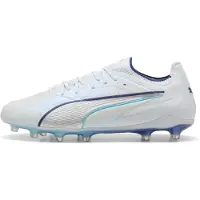 Puma King 20 Ultimate Gras Voetbalschoenen (FG) Wit Lichtblauw Blauw