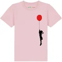 Watabout.kids Shirt 'Mädchen mit Luftballon' rosa / rood / zwart