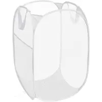 LONGZIMING -Opvouwbare Wasmand met Handgrepen – Lichtgewicht & Ademend – Ruimtebesparende Wasmand voor Badkamer, Slaapkamer en Wasruimte – Grijs