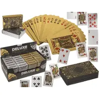 Ootb 2 Luxe speelkaarten, ca. 5,7 x 8,7 cm. 54 kaarten per vel, in 2 verschillende kleuren Goud en zilver