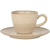 Bonna Espresso kopjes & schotel sand snell porselein set van 6