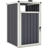 Outsunny Afvalcontainerberging - Gegalvaniseerd staal - 73x81x122cm - Donkergrijs