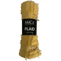 Mica Decorations Mica Plaid Geel 180x130 cm – Geweven Woondeken – Zachte Deken voor Bank en Bed