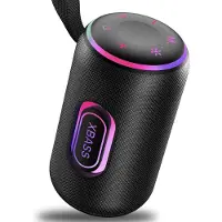 LONGZIMING -Bluetooth Speaker - Waterdichte Speaker - 20W Stereogeluid Met RGB Lichtshow - 1 Stuk - Voor Buiten En Feesten - Zwart