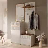 Meubella - Orenzo - Kapstok - Beige - 108x42x196 cm