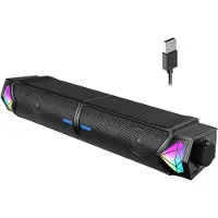 LONGZIMING -Soundbar - Bluetooth Luidspreker - 3D-Paneelvorm Met RGB-Verlichting En Afneembare Design - 1 - Voor Bureau/Thuisgebruik Zwart