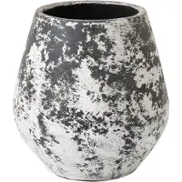 J-Line bloempot Ruby - keramiek - zwart/wit - large