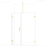Maxaro Diamond Douchedeur | 145 cm Glanzend lichtgoud Helder glas Draaideur