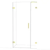 Maxaro Diamond Douchedeur | 105 cm Glanzend lichtgoud Helder glas Draaideur