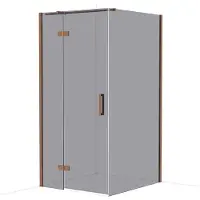 Maxaro Diamond Douchecabine | 110x100 cm Glanzend koper Rookglas Draaideur Rechthoek
