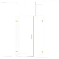 Maxaro Diamond Douchedeur | 135 cm Glanzend lichtgoud Helder glas Draaideur