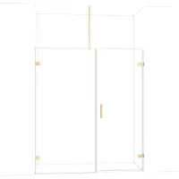 Maxaro Diamond Douchedeur | 175 cm Glanzend lichtgoud Helder glas Draaideur
