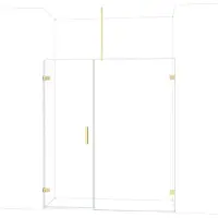 Maxaro Diamond Douchedeur | 175 cm Glanzend lichtgoud Helder glas Draaideur