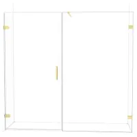 Maxaro Diamond Douchedeur | 215 cm Glanzend lichtgoud Helder glas Draaideur