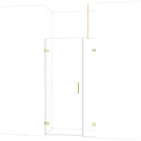 Maxaro Diamond Douchedeur | 105 cm Glanzend lichtgoud Helder glas Draaideur