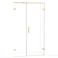 Maxaro Diamond Douchedeur | 115 cm Glanzend lichtgoud Helder glas Draaideur