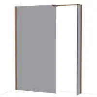 Maxaro Diamond Inloopdouche | 110x30 cm Glanzend koper Rookglas 2 vaste wanden