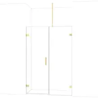 Maxaro Diamond Douchedeur | 135 cm Glanzend lichtgoud Helder glas Draaideur