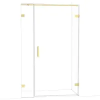 Maxaro Diamond Douchedeur | 125 cm Glanzend lichtgoud Helder glas Draaideur