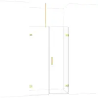 Maxaro Diamond Douchedeur | 115 cm Glanzend lichtgoud Helder glas Draaideur