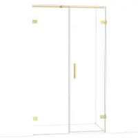 Maxaro Diamond Douchedeur | 115 cm Glanzend lichtgoud Helder glas Draaideur