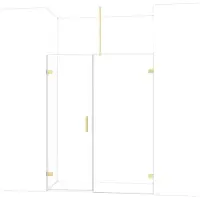 Maxaro Diamond Douchedeur | 155 cm Glanzend lichtgoud Helder glas Draaideur